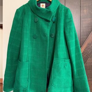 Tulle Vibrant Green Pea Coat